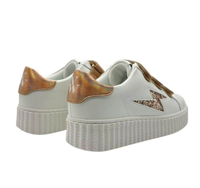 Baskets éclair Bonnie pink gold à scratchs