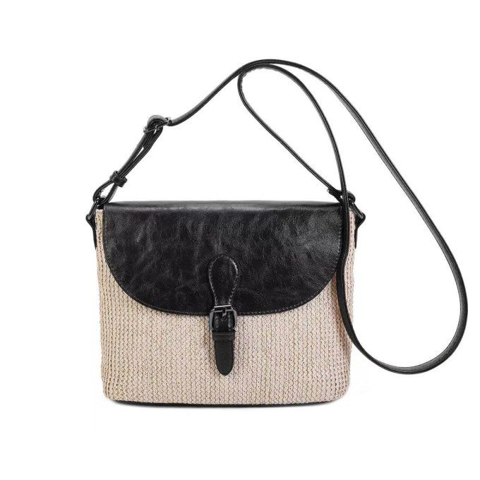 NEVADA Sac bandoulière bicolore à rabat noir
