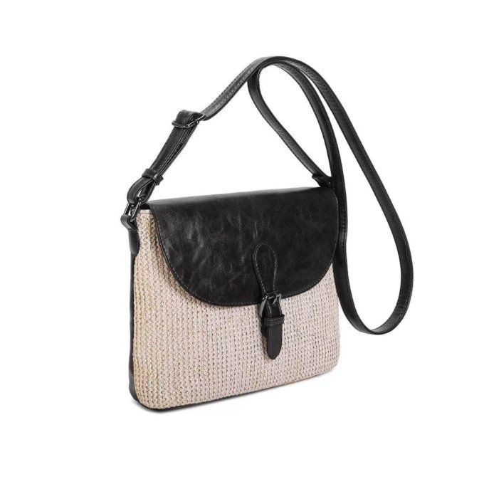 NEVADA Sac bandoulière bicolore à rabat noir