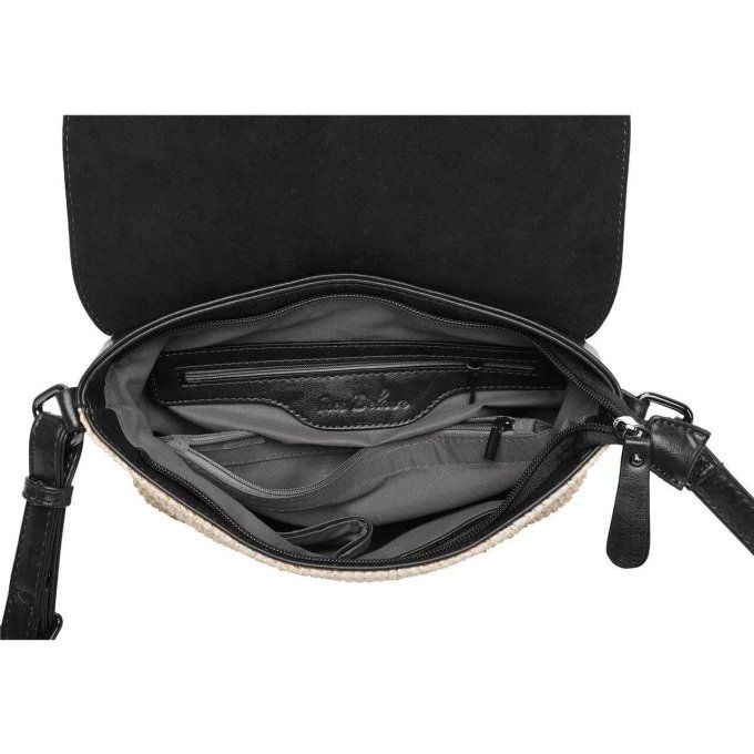 NEVADA Sac bandoulière bicolore à rabat noir