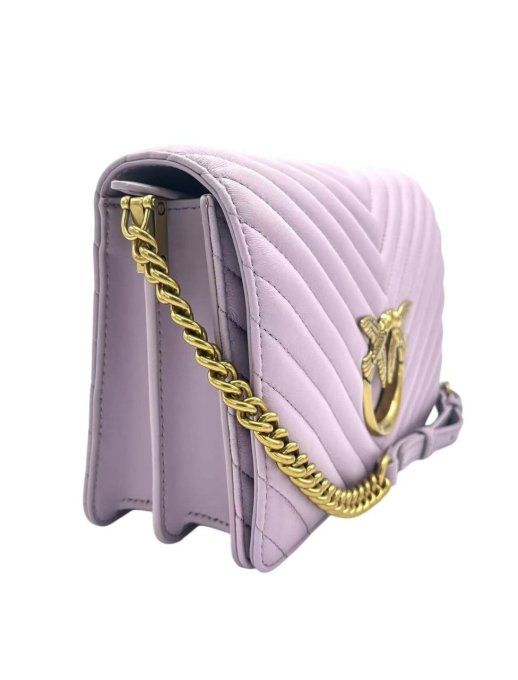 PINKO Love Click Classic lilas en cuir nappa chevron