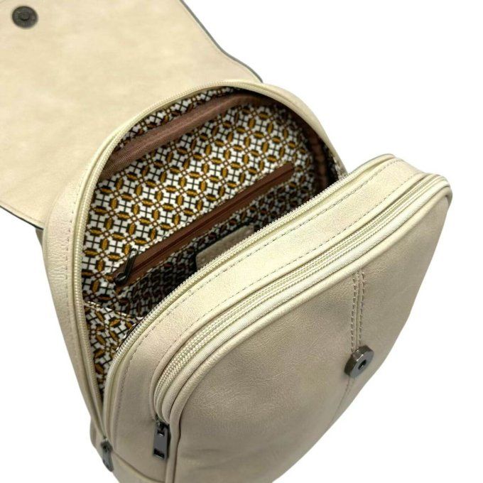 NEVADA Sac à dos femme en similicuir MELANIE beige