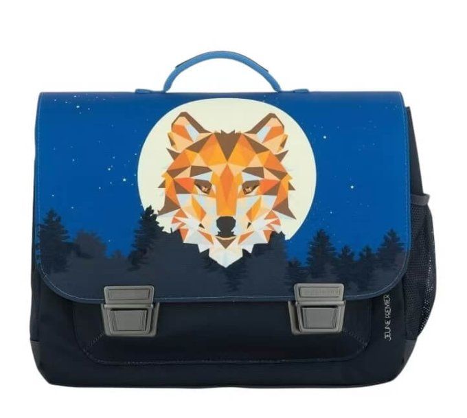 Cartable 38cm – Classic Midi Wolf – Bleu nuit & motif loup-Cleaner 100ml offert