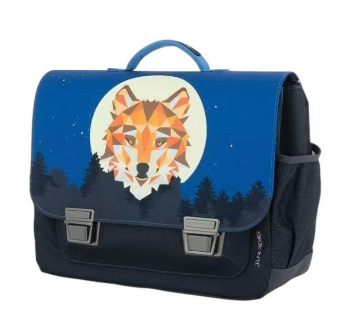 Cartable 38cm – Classic Midi Wolf – Bleu nuit & motif loup-Cleaner 100ml offert