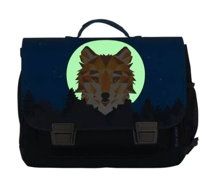 Cartable 38cm – Classic Midi Wolf – Bleu nuit & motif loup-Cleaner 100ml offert