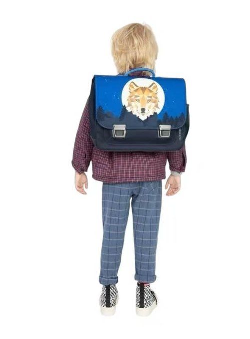 Cartable 38cm – Classic Midi Wolf – Bleu nuit & motif loup-Cleaner 100ml offert
