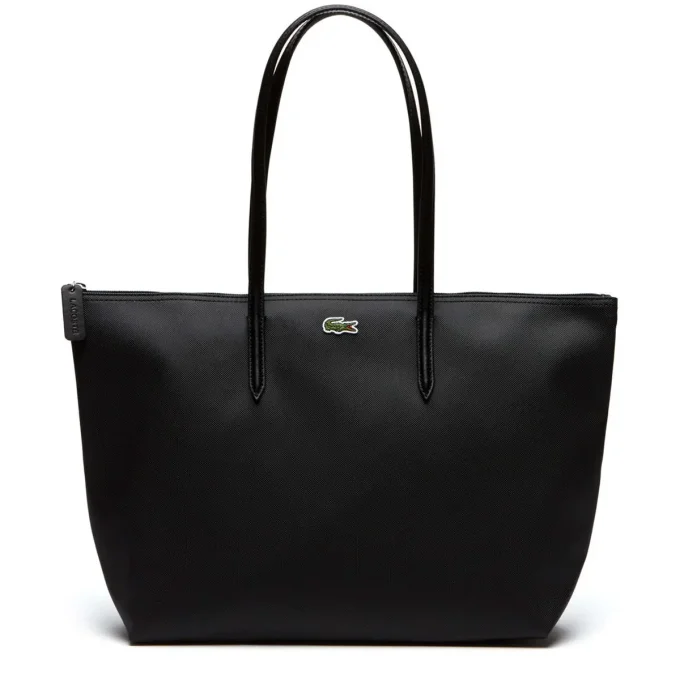 LACOSTE Sac cabas zippé L.12.12 Noir