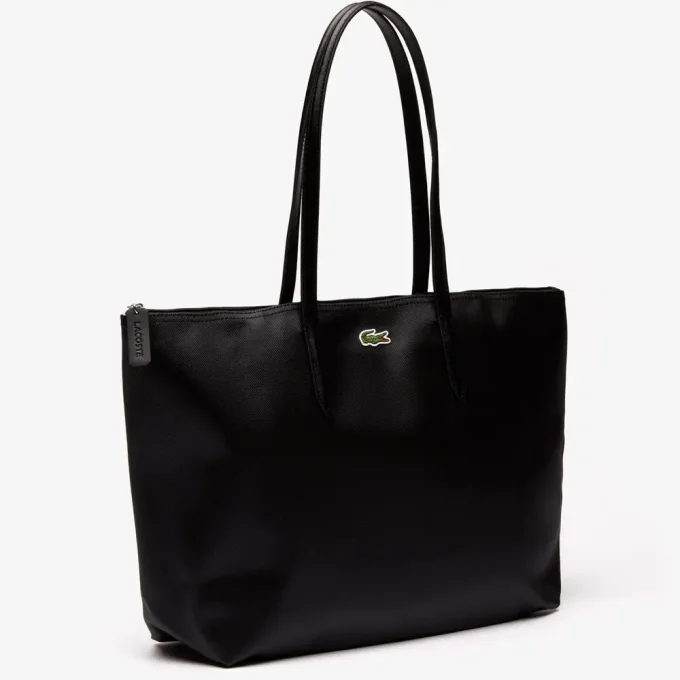 LACOSTE Sac cabas zippé L.12.12 Noir