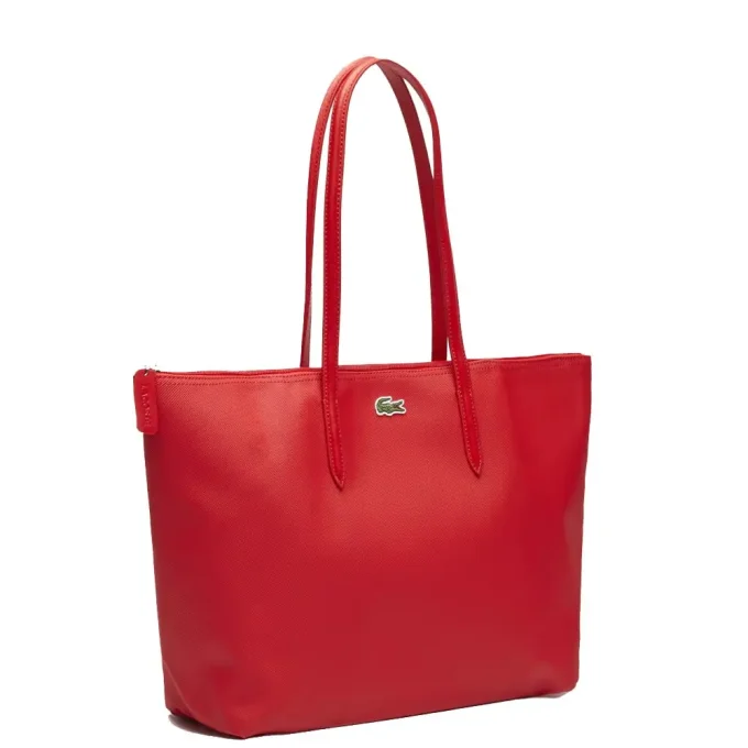 LACOSTE Sac cabas zippé L.12.12 Rouge