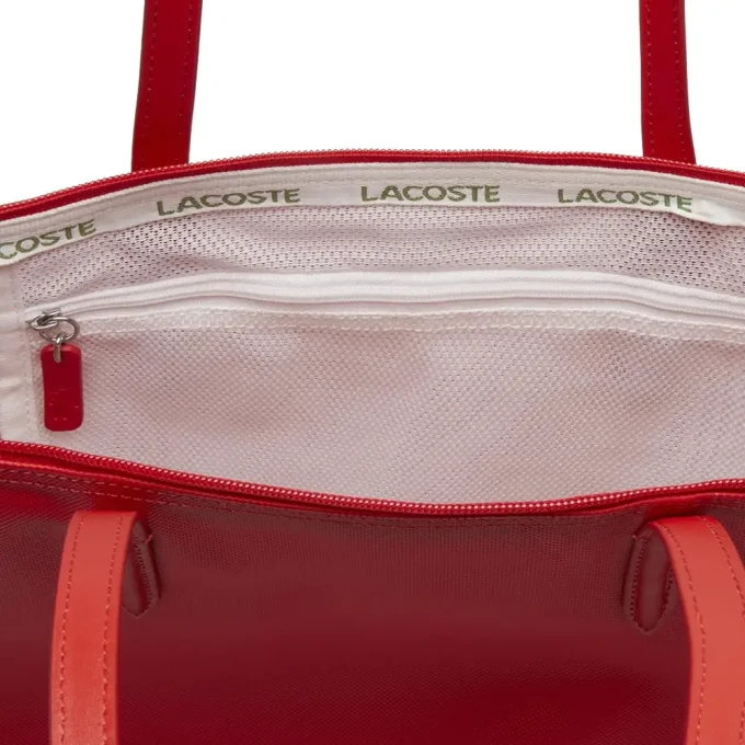 LACOSTE Sac cabas zippé L.12.12 Rouge