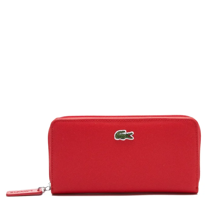 Lacoste portefeuille zippée L12.12 Concept Rouge