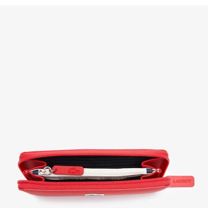 Lacoste portefeuille zippée L12.12 Concept Rouge