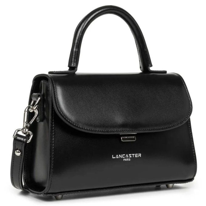 Lancaster Sac à main rabat Suave Even S Noir - Fabriqué en France