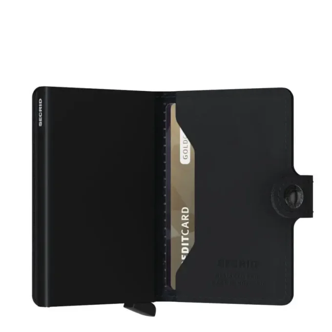 Secrid Porte-cartes cuir perforé Miniwallet Noir